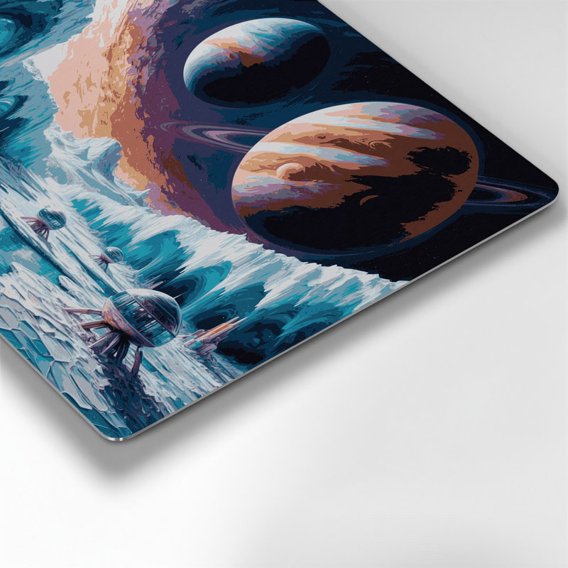 Art mural gris en métal Space NASA, H 8 po x l 10 po