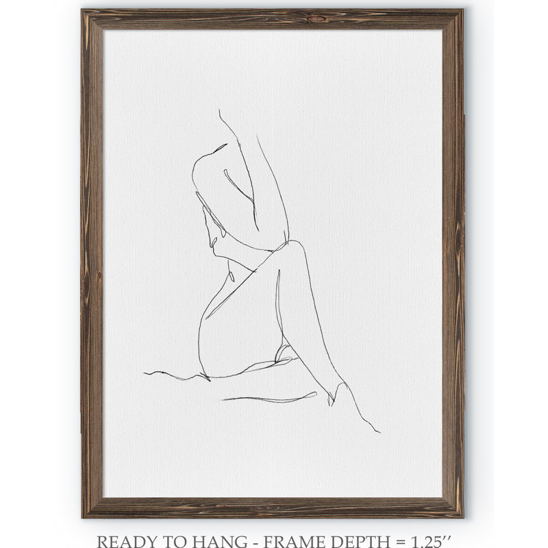 «Nude Contour S Croquis I» par Paul Cezanne - Reproduction d'art sur toile encadrée, H 24 po x l 18 po x P 1,25 po