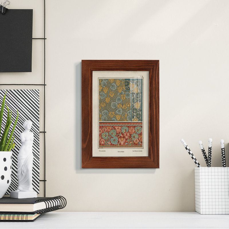 Nouveau Decorative I, reproduction d'art encadrée, H 6 po x l 4 po x P 1 po, Châtaigne