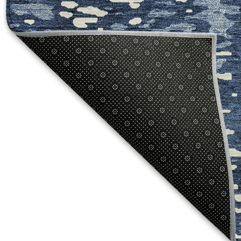 Premium Machine Washable Prisco Denim Rug, Rectangle 9' x 12'
