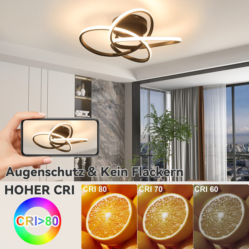 LED Semi Flush Mount, Black