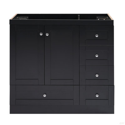 Meuble-lavabo noir 36 po (lavabo non inclus) [armoire seulement]