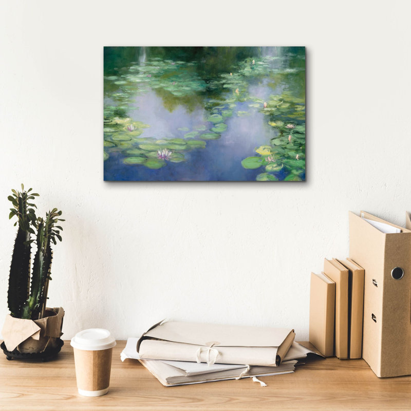 «Blue Lily 3» par Julia Purinton, art mural épique Graffiti, 40 po x 26 po, H 12 po x l 18 po x P 0,75 po