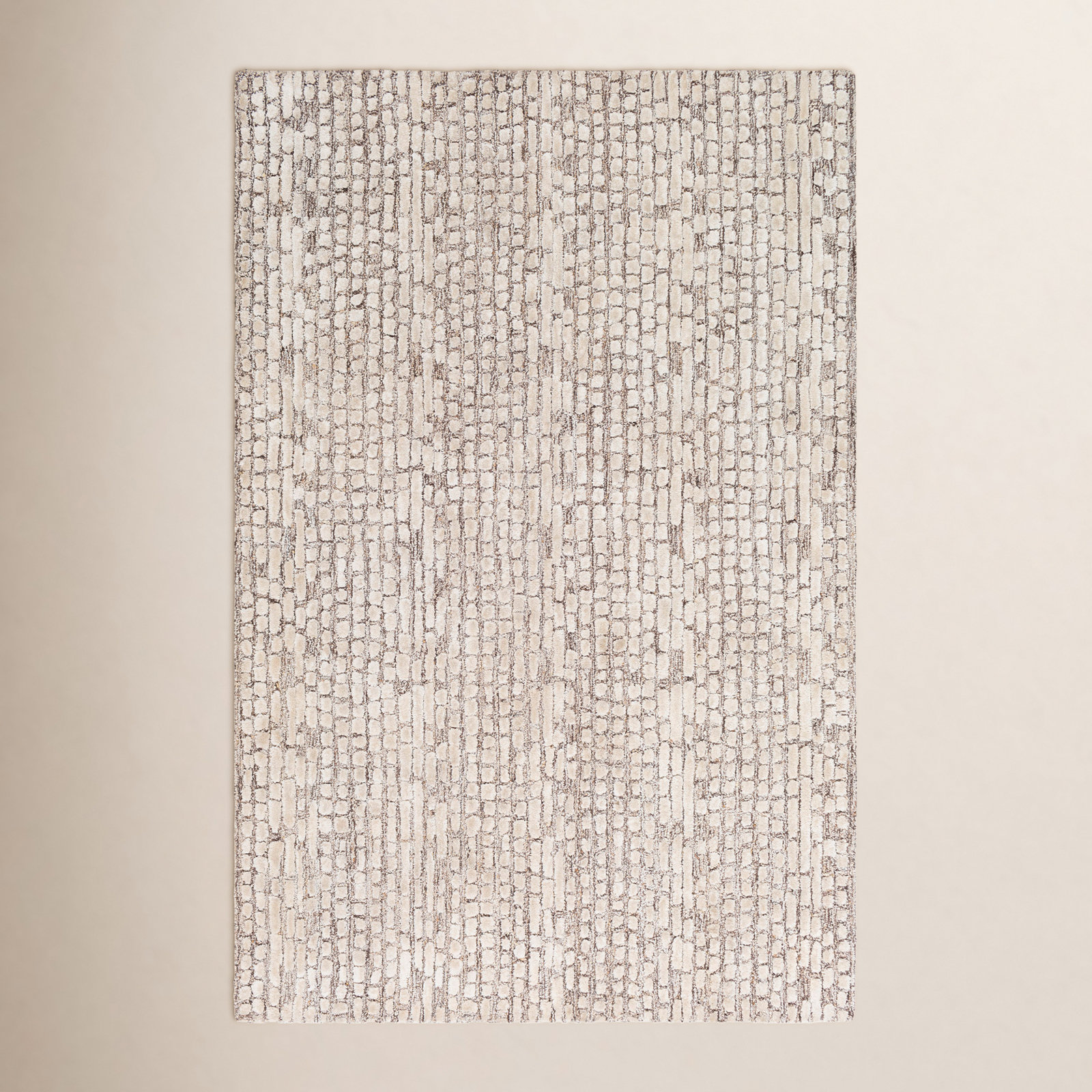 Mulbury Ivory Hand-Tufted Abstract Rug, Rectangle 8' x 10'