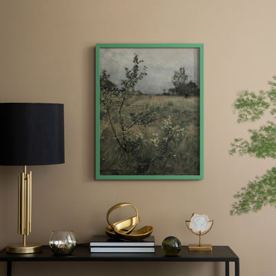 «Vintage Landscape CXCVI», reproduction encadrée - bois massif