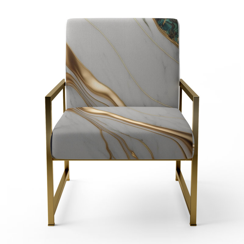 Crillon - Fauteuil d'appoint rembourré en marbre, Doré