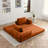  Multi-Functional Folding Sofa Bed, Ergonomic Corduroy Convertible Floor Loveseat with Support Pillows for Living Room Family Leisure-374157882