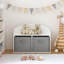 Boîte à jouets / banc en bois pour enfants avec tiroirs en tissu pliables, organisateur d'armoire de rangement pour jouets, blanc 