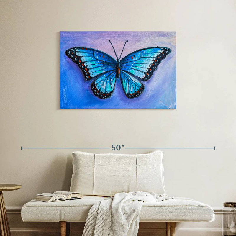 Brampt Blue Butterfly, 24" H x 36" W