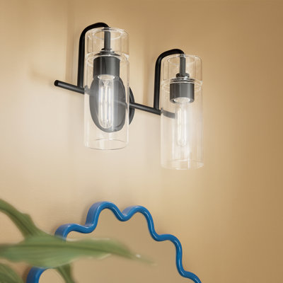 Éclairage pour salle de bain à 2 lumières 14 po avec verre transparent Niccol Niccol