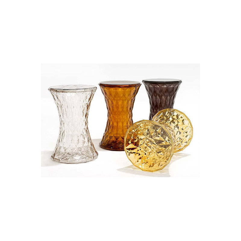 Stone Accent Stool, Crystal Clear