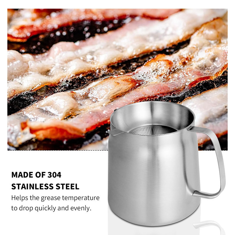 68oz Stainless Steel Oil Filter Pot with Frying Basket