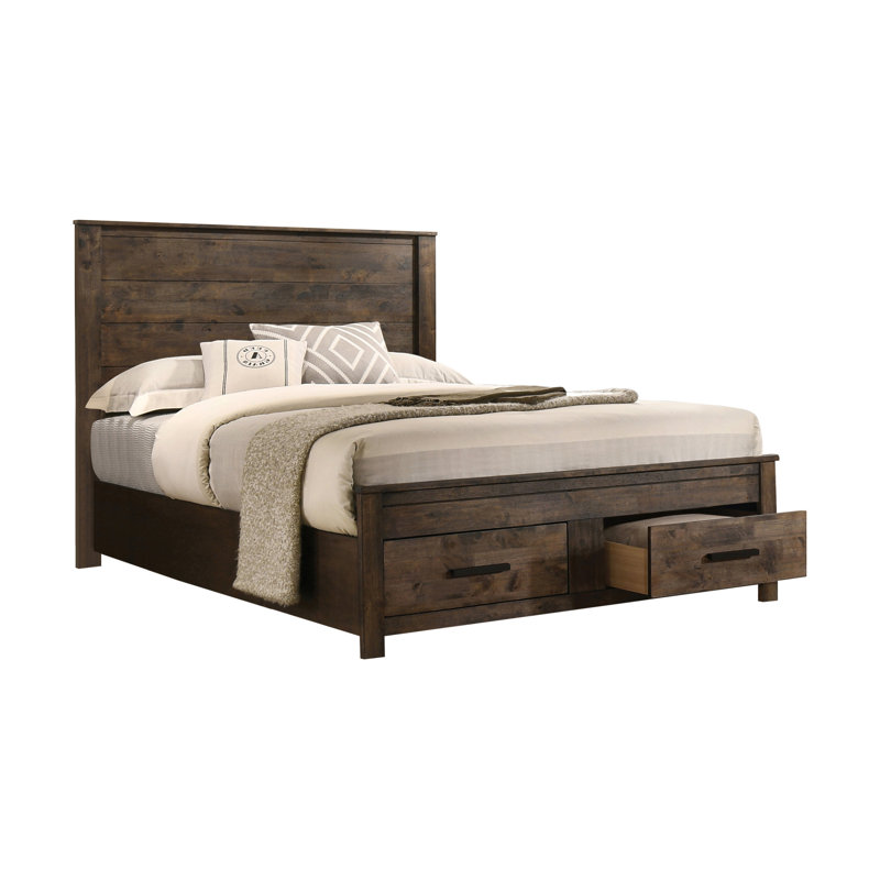 Feliberto Storage Platform Bed in Rustic Golden Brown, California King