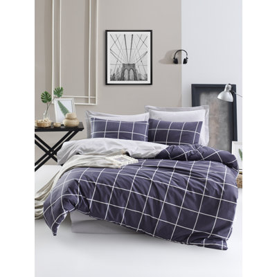Cotton Blend Geometric Shapes Duvet Cover