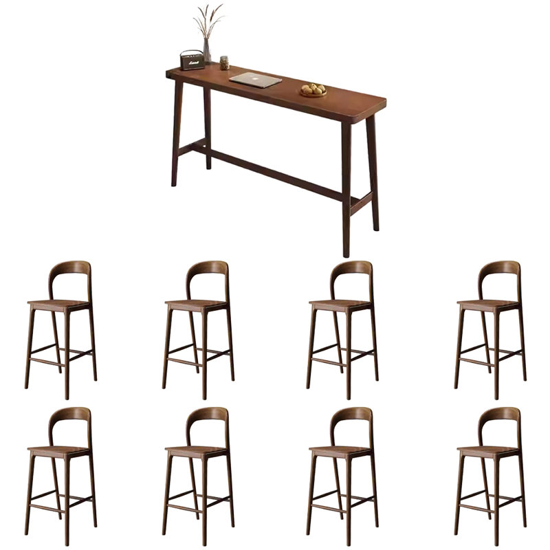 Tables et chaises de bar simples et modernes en bois massif, H 39,3 po x L 78,7 po x l 17,7 po