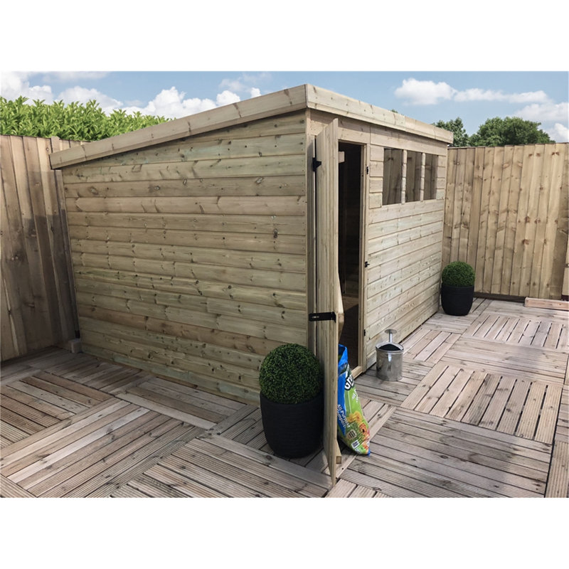 Radovanova 10 ft. W x 7 ft. D Solid Wood Garden Shed