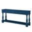 Console 63 po avec 3 tiroirs. Bleu marine, bois massif, structure en bois de 63 po facile à installer, stable et instructions d'installation