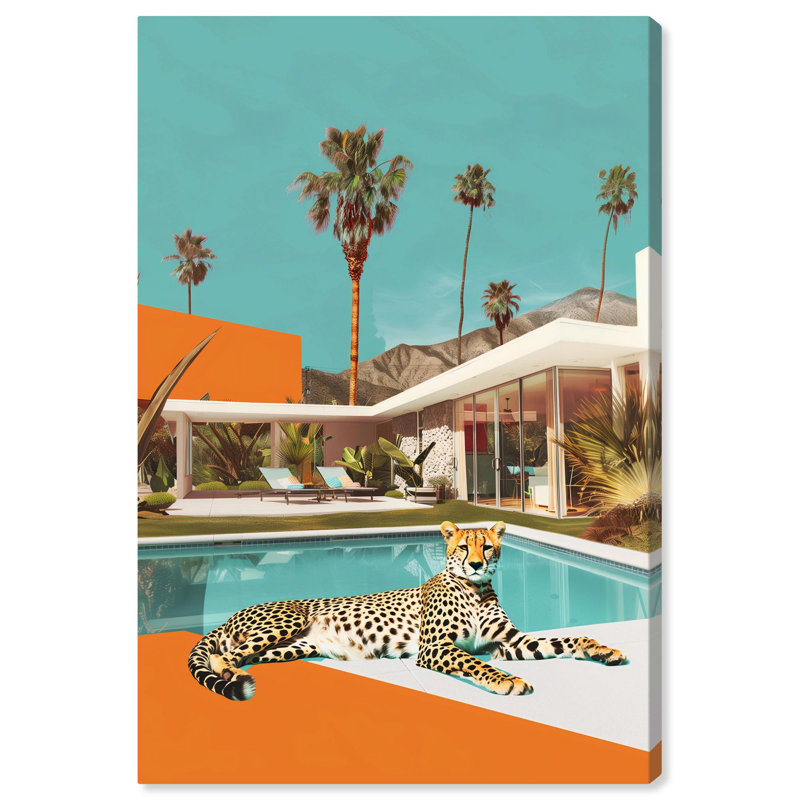 Art, art moderne, toile de tigre, guépard, H 15 po x l 10 po, Toile tendue