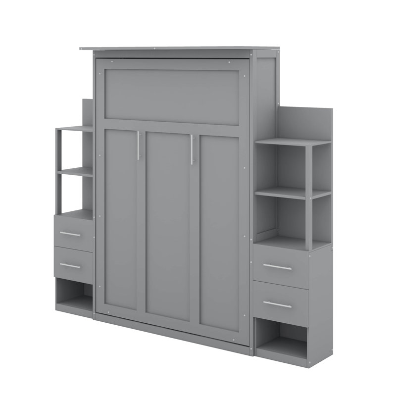 Lit escamotable Stephaie, Double, gris