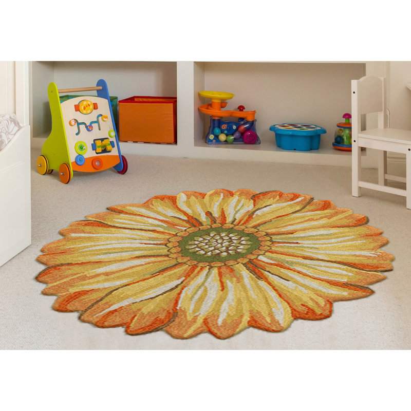 Ismay Kitchen Mat, Yellow, Round 3'
