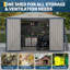 Abri de jardin métallique verrouillable 3 x 3 m (10 x 10 pi) résistant aux intempéries pour le rangement extérieur d'outils et de matériel de jardinage.-133696308