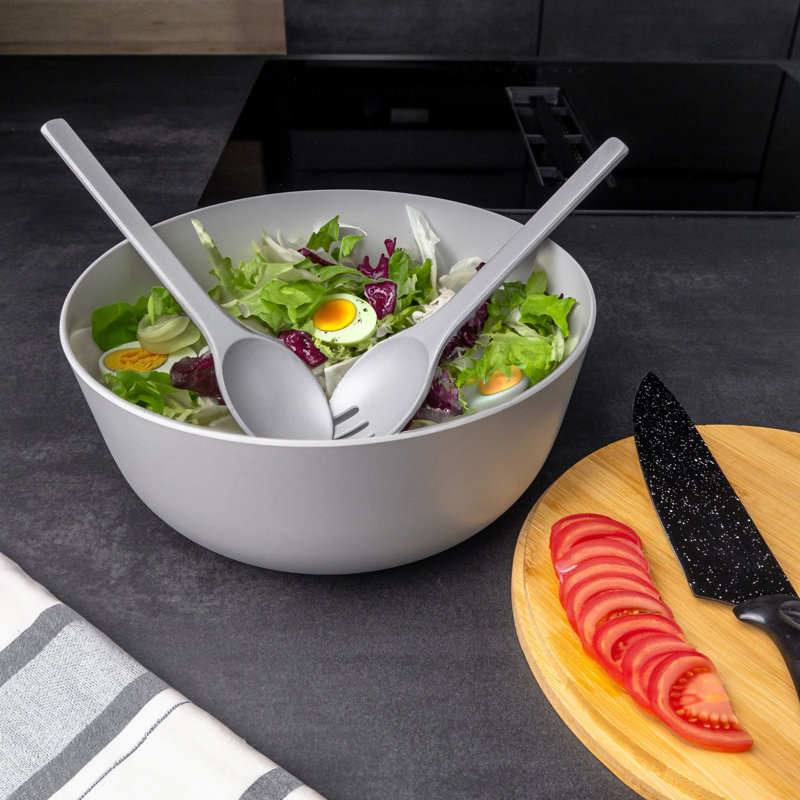 Latitude Run Atle Melamine Salad Bowl, in Grey