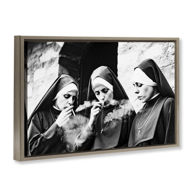Smoking Nuns Rebellion Floating Frame, design by Decent Exposures