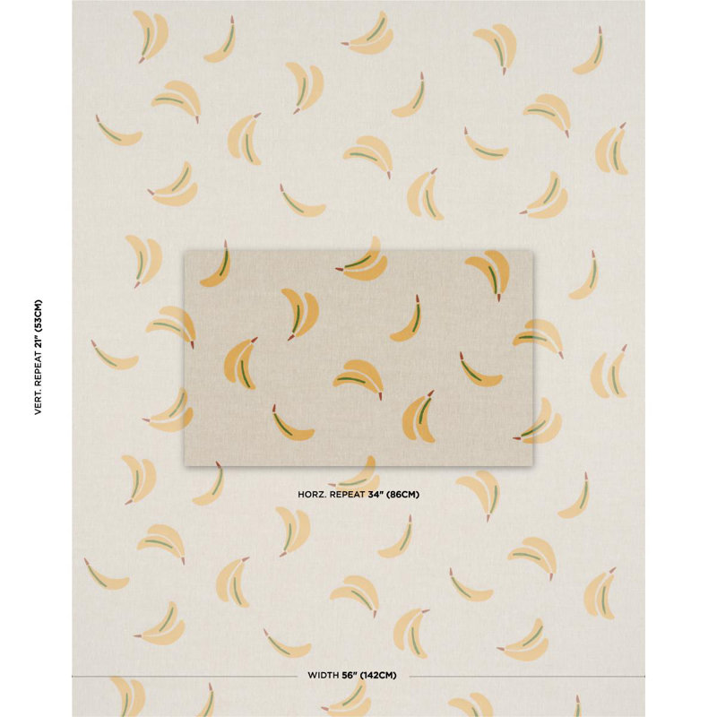 Schumacher X Caroline Z Hurley  Banana Stand Hand Block Print Fabric