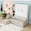 Grand lit escamotable avec tablettes de rangement intégrées et canapé-1772156582