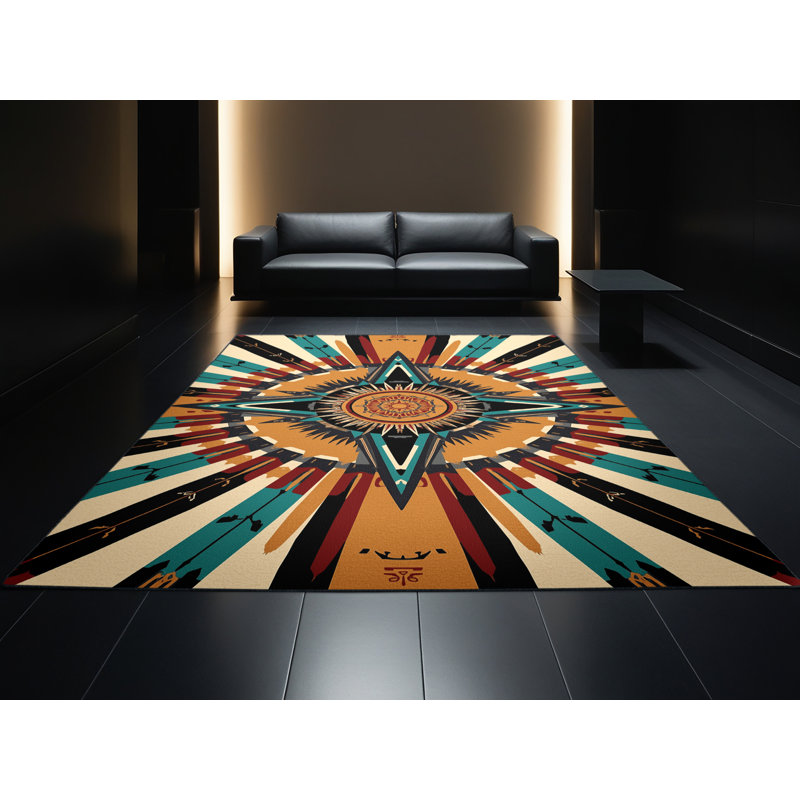 Tapis noir éclatant et éclectique ultrarésistant à la machine lavable à la machine - noir, 5 x 7