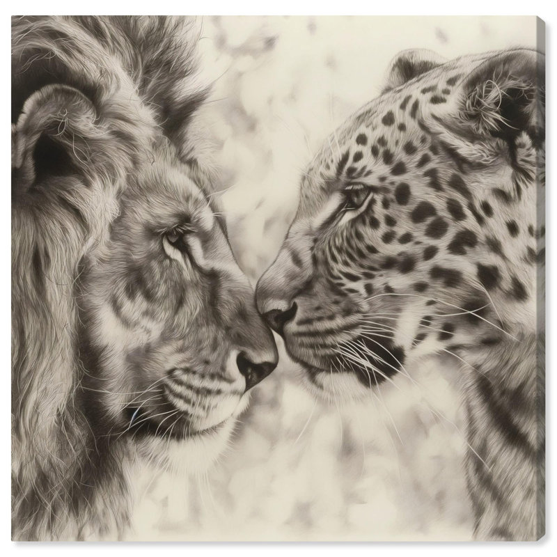 Roars & Purrs of Love 12" x 12" Canvas Animal Art Print