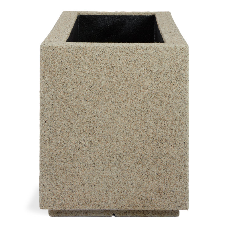 Milan Tall Polymer Box, 19"H x 46"W x 17"D, Sandstone Granite