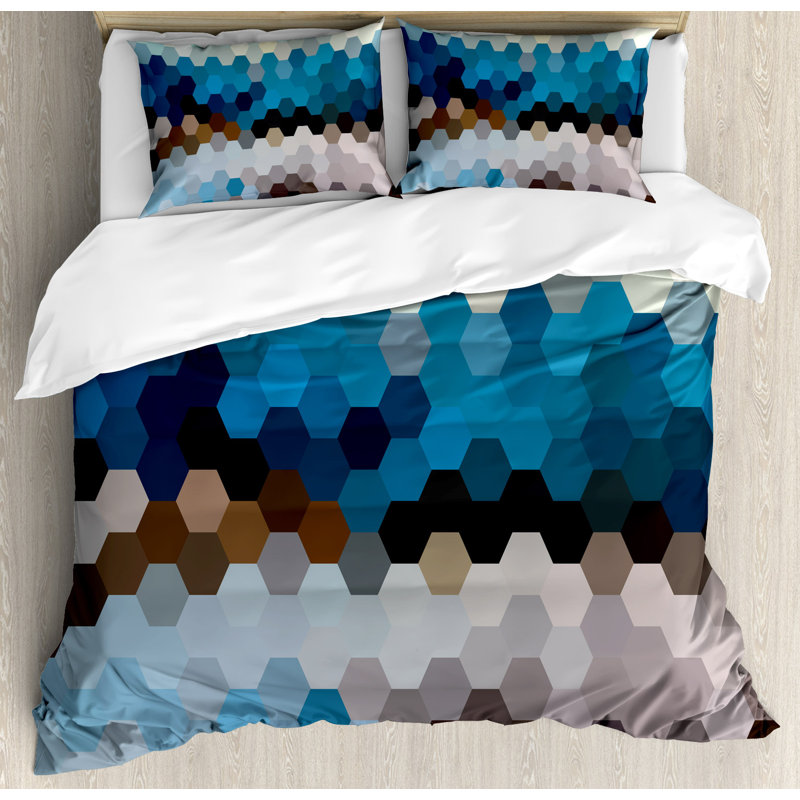 Modern & Contemporary Polyester Geometric Shapes Duvet Cover, King