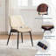 Set of 4 Mid-Century Modern PU Leather Dining Chairs with Walnut Bentwood Back & Metal Legs, Adjustable Feet for Kitchen, Dining Room-60583487