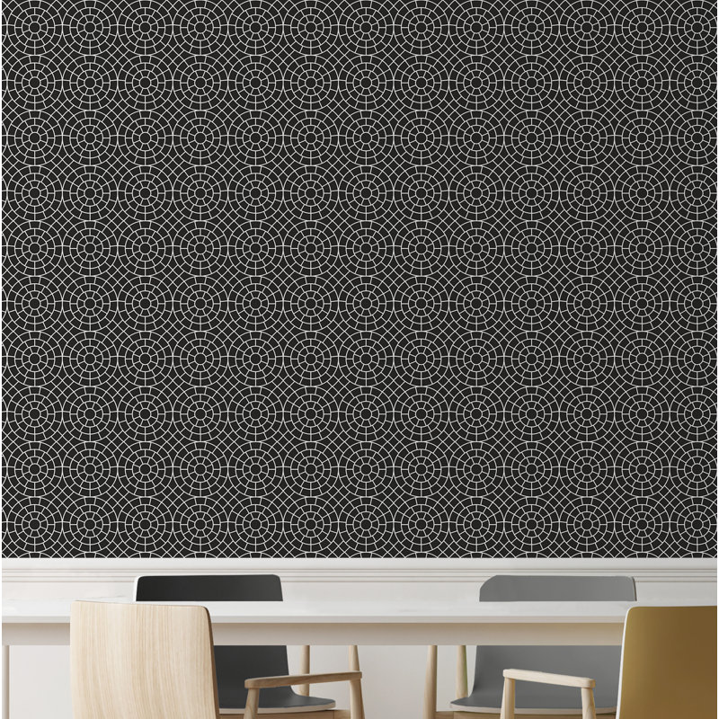 Panneau de papier peint adhésif Abbondanza, Noir, l 24 po x L 96 po
