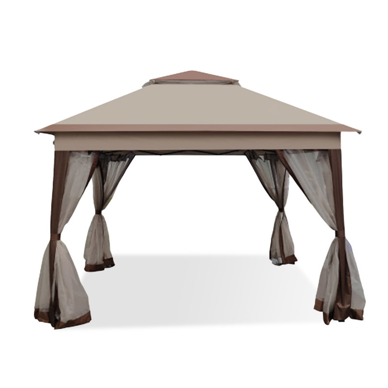 11”x 11” Outdoor retractable garden pavilion, Light Brown