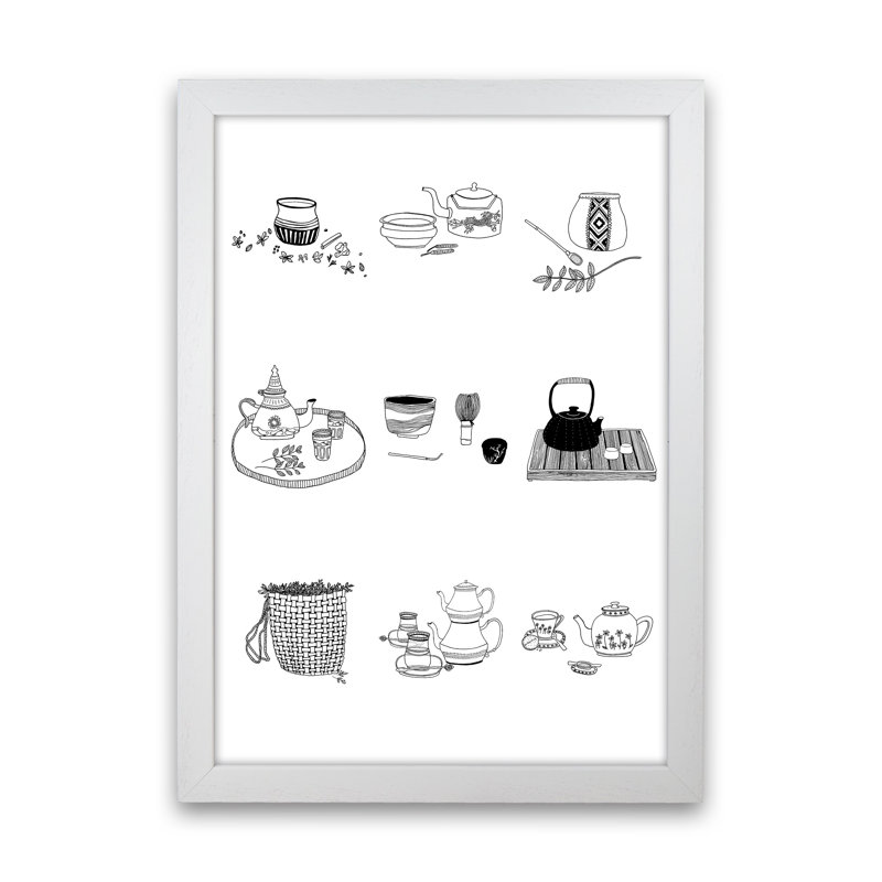 All Tea A3 by Carissa Tanton - Print, 88cm H x 64cm W x 3cm D, White Framed