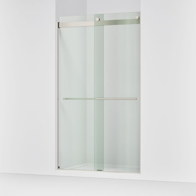 Porte de douche coulissante Levity Plus Less, 81 5/8 po H 44-5 / 8 - 47-5 / 8 po L, avec verre transparent de 3/8 po d'épaisseur