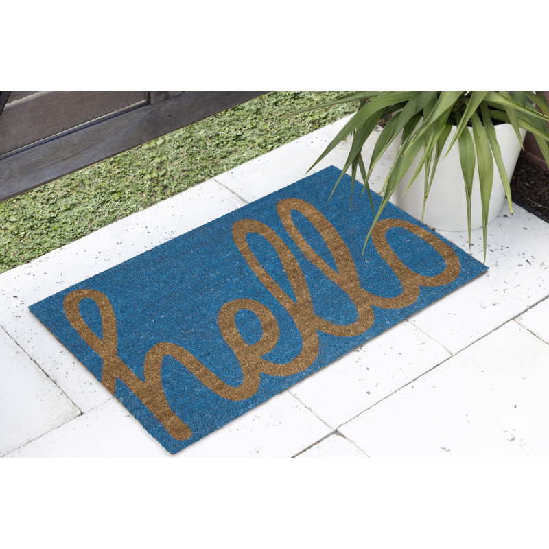 Paillasson Dewand Cursive, 18" x 60", Bleu