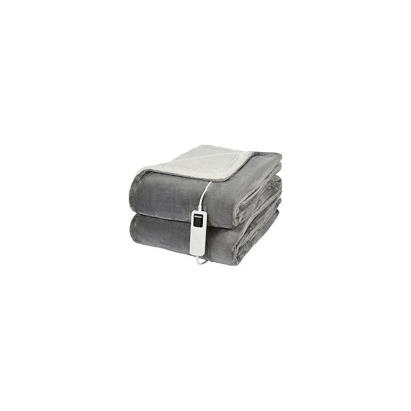 Dimplex Super Cosy Heated Throw - Grey, Grey/White