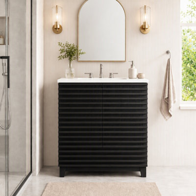 Freestanding Standard Free Standing Single Double Single Vanity Bathroom Vanity With Ceramic Top