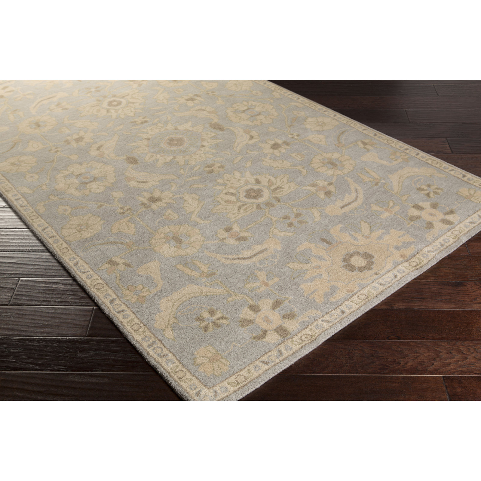 Arden Handmade Wool Pale Blue; Beige; Olive; Charcoal; Tan Rug, Rectangle 2' x 3'