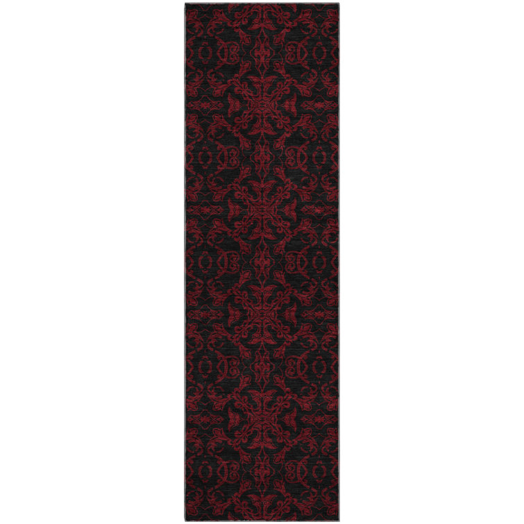 Premium Machine Washable Prisco Red Rug