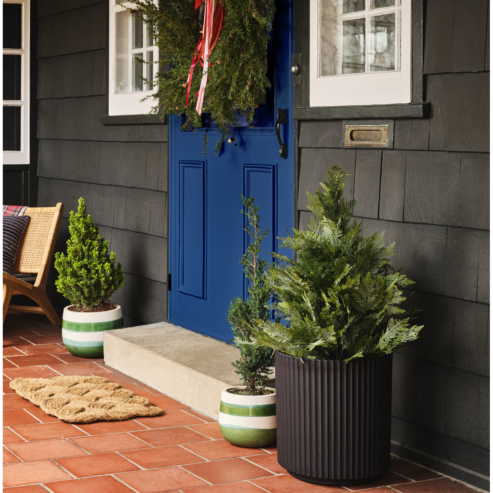 Demi Series Pot Planter, 19.75" H x 18.5" W x 18.5" D, Black, 1