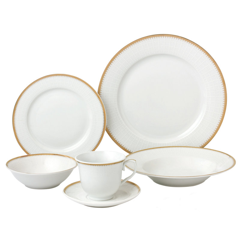 Service de table 24 pièces Lorren Home Trends, Or