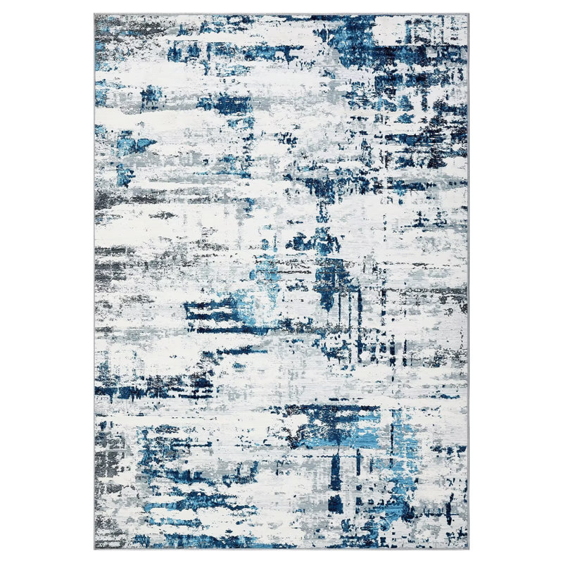 Washable Large Abstract Area Rug for Living Room Soft Indoor Carpet, Rectangle 10' x 13'