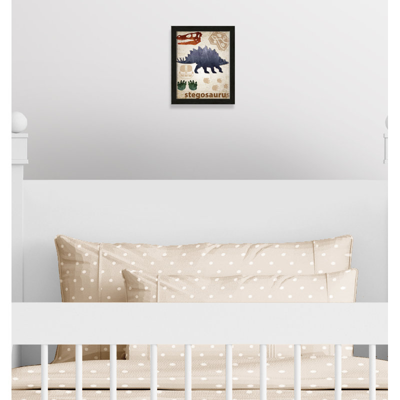 Décalcomanie murale Dinosaures-02 ', H 11 po x l 9 po x P 1,1875 po, Encadré de boîte à grain de bois noir