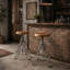 Tabouret de bar réglable en bois d'acacia récupéré avec base en métal Dylan