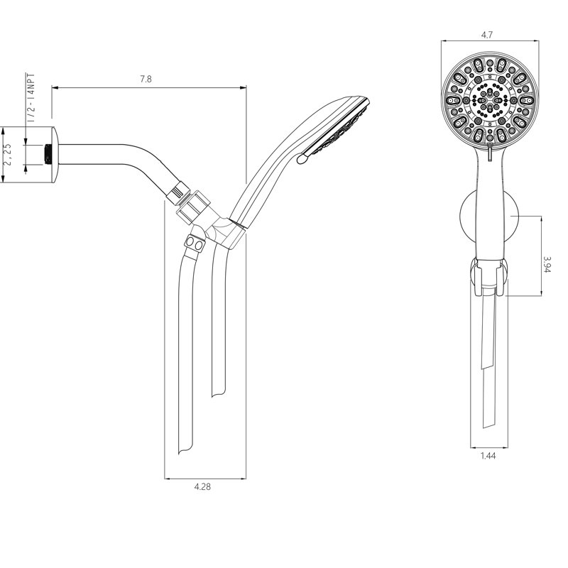 Système de douche complet multifonction, Chrome