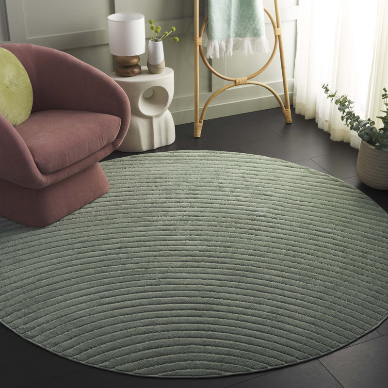 Alis Geometric Area Rug, Round 201 X 201cm